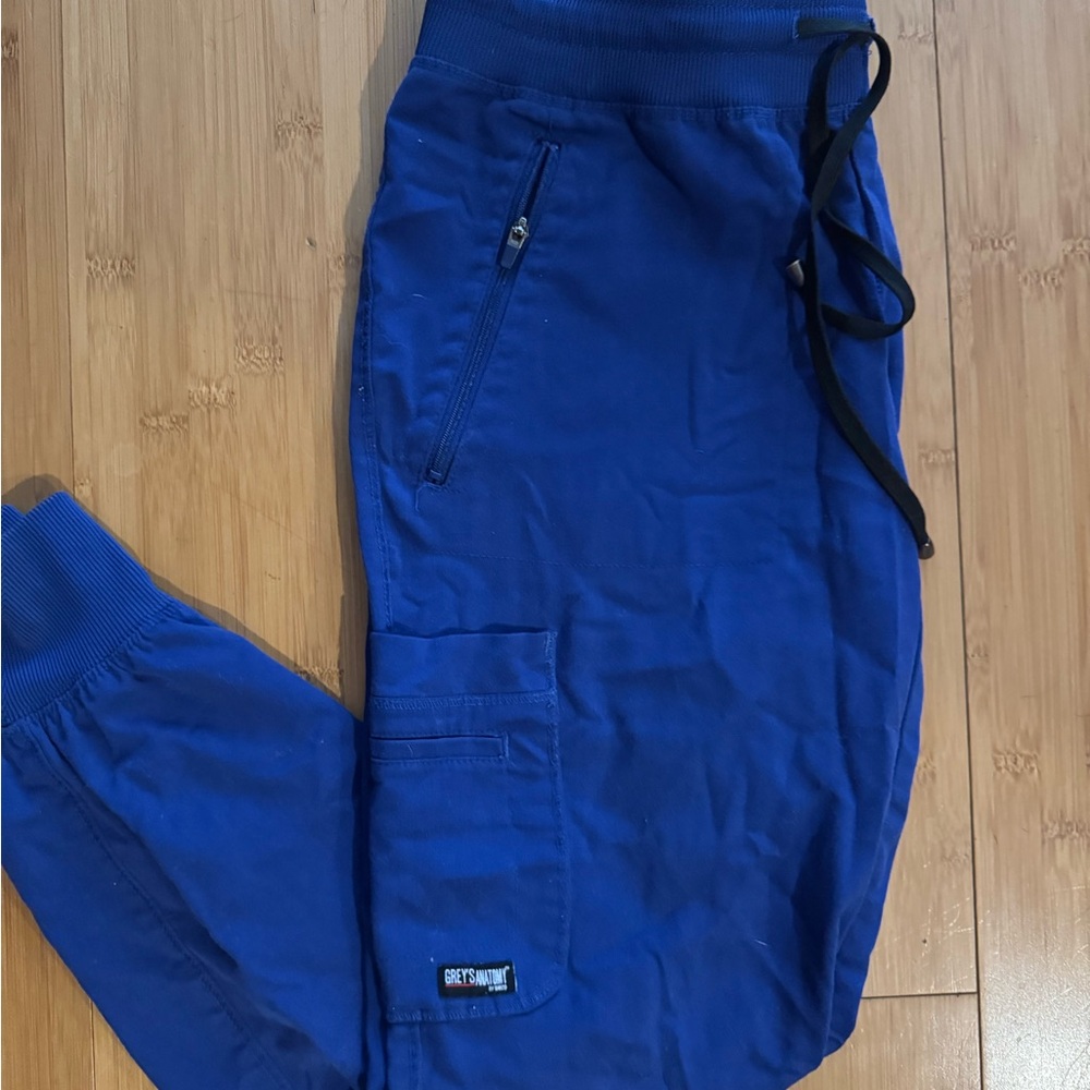 Blue Jogger Pants with Black Drawstring